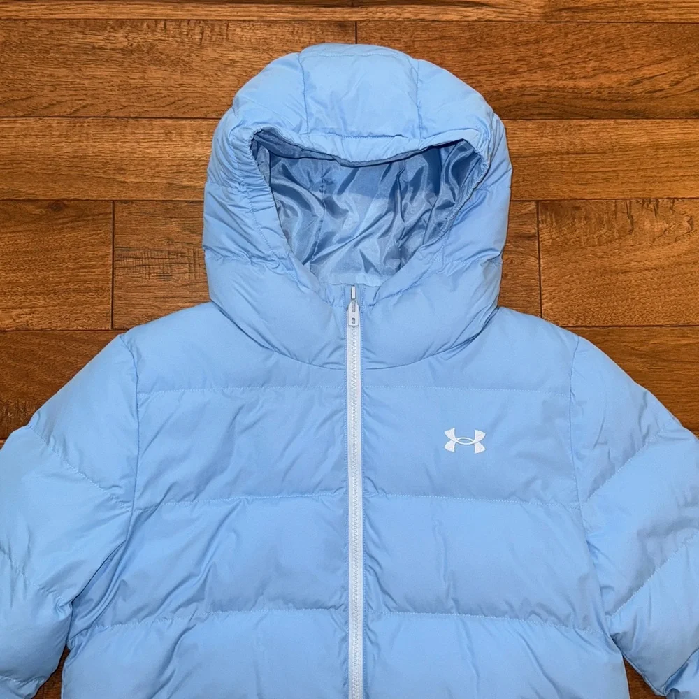 UA Under Armour Girls Prime Puffer Jacket - Size YL - Horizon Blue